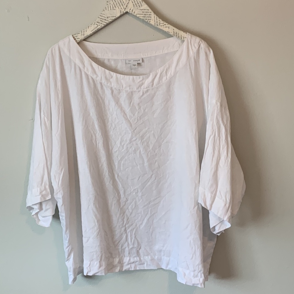 J Jill White Linen Top